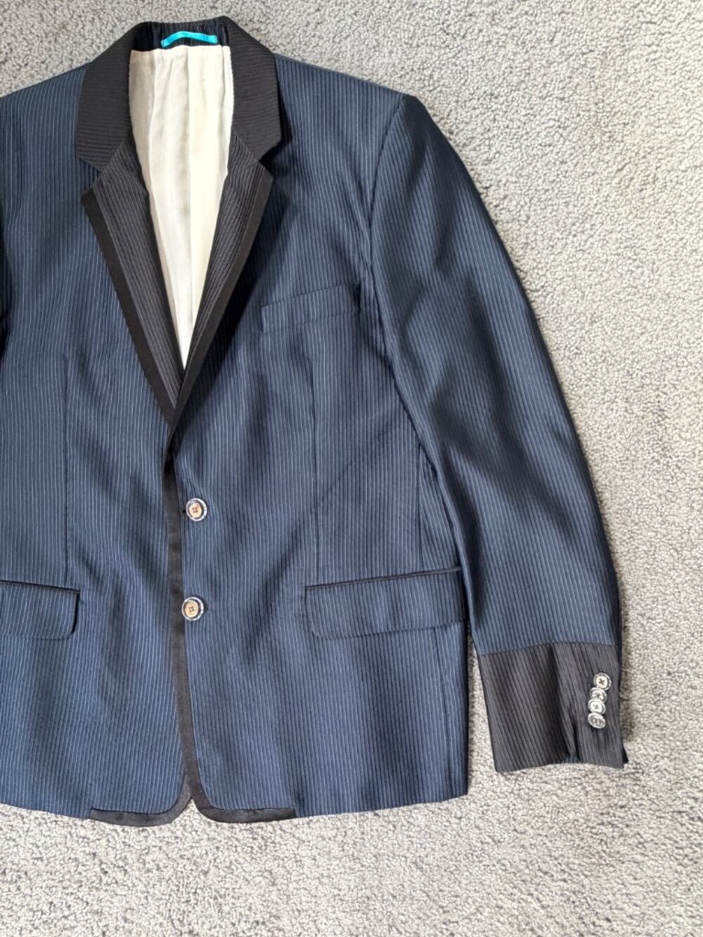 MARK & LONA FER Collection Strip Search Warrant Jacket - UK 46R-Navy/Black NWOT - Picture 2 of 14